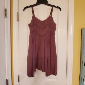 American Eagle Sleeveless Maroon/Blush Dress